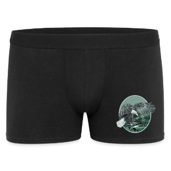 Eagle Eagle Motif Pygargue à tête blanche Chasse à la pêche - Boxer Homme - noir - Devant