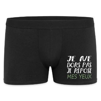 je ne dors pas je repose mes Yeux - humour sieste - Boxer Homme - noir - Devant