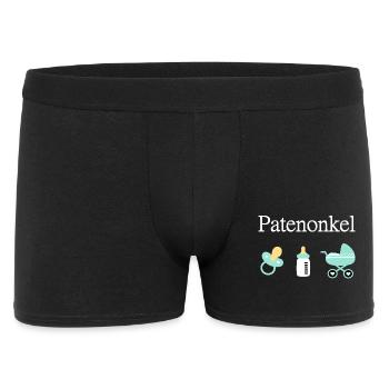 Patenonkel Geburt Junge Taufe - Männer Boxer Shorts - Schwarz - Vorne