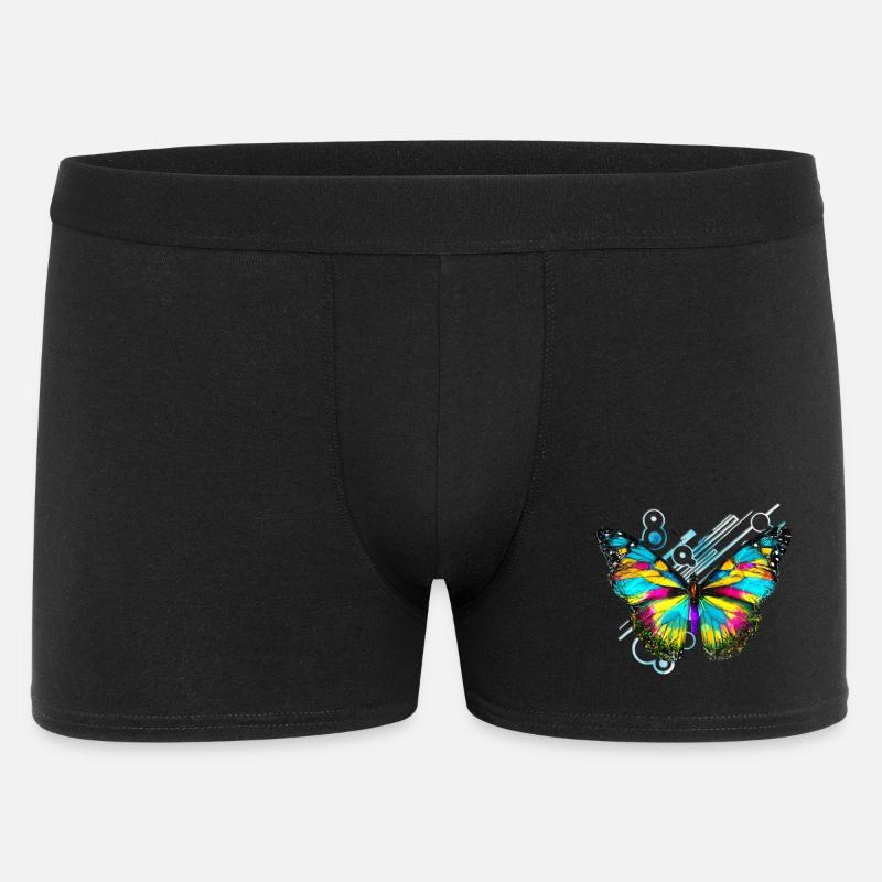 Papillon arc en ciel abstrait - Boxer Homme - noir