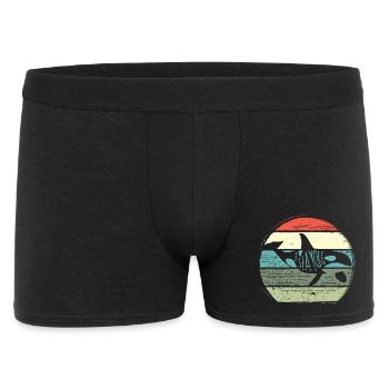 Retro Whale Sunset Circle - Men's Boxer Shorts - black - Front
