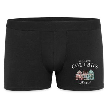Cottbus Altmarkt, Einfach schön! Brandenburg - Männer Boxer Shorts - Schwarz - Vorne