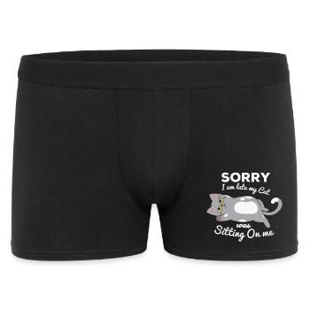 nicht morgens, zu spät kommen, den Wecker verpassen - Männer Boxer Shorts - Schwarz - Vorne