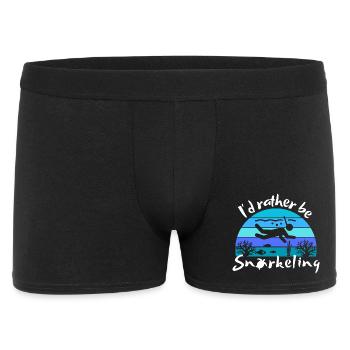 I'd rather be snorkeling - Beach Lover - Männer Boxer Shorts - Schwarz - Vorne