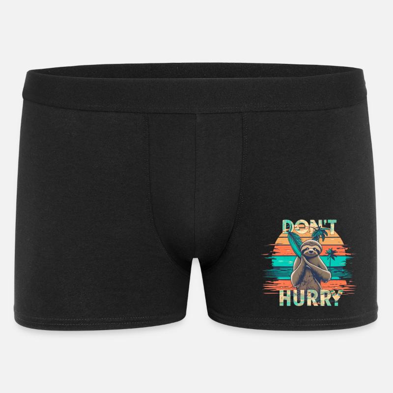 Faultier - Männer Boxer Shorts - Schwarz