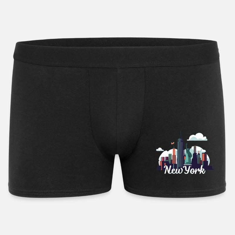 New Yorker Skyline Splash - Männer Boxer Shorts - Schwarz
