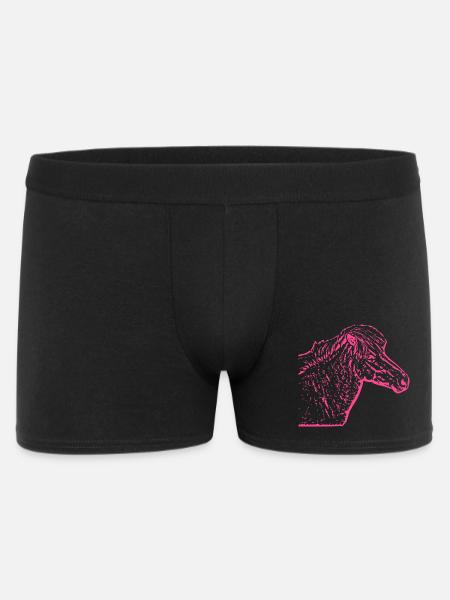 Cheval rose rose - Boxer Homme - noir