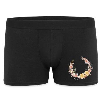 Couronne de fleurs, jonquilles printanières et chatons de palmier - Boxer Homme - noir - Devant