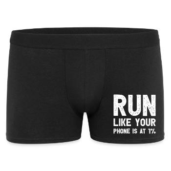 Run Like Your Phone Is At 1% Funny Runner - Men's Boxer Shorts - black - Front
