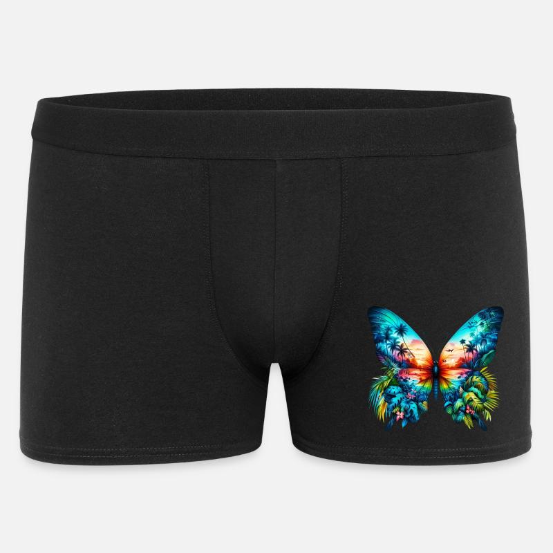 Schmetterling - Männer Boxer Shorts - Schwarz