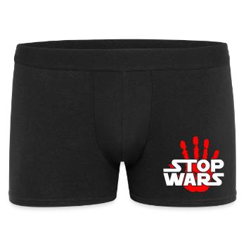Stoppt Kriege - Männer Boxer Shorts - Schwarz - Vorne