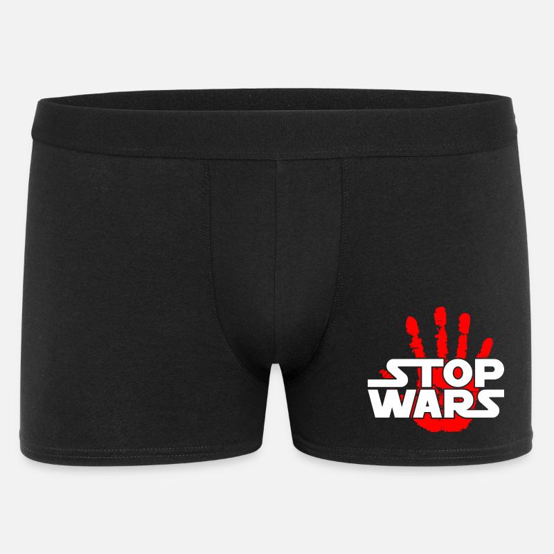 Stoppt Kriege - Männer Boxer Shorts - Schwarz