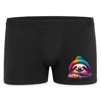Sloth with wool cap hat - Men's Boxer Shorts - black - Front