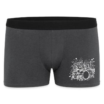 Drum Kit Line Art - Männer Boxer Shorts - Anthrazit - Vorne