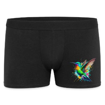 Kolibri - Männer Boxer Shorts - Schwarz - Vorne