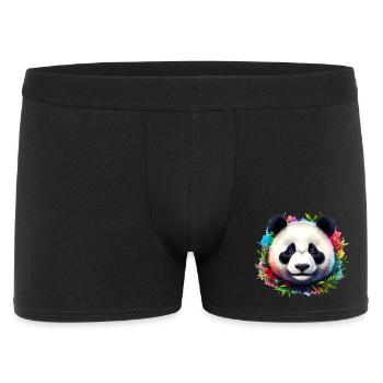 Panda - Männer Boxer Shorts - Schwarz - Vorne