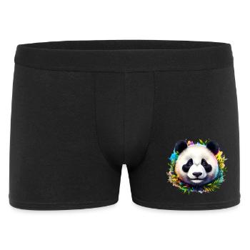 Panda - Männer Boxer Shorts - Schwarz - Vorne