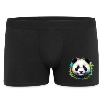 Panda - Männer Boxer Shorts - Schwarz - Vorne