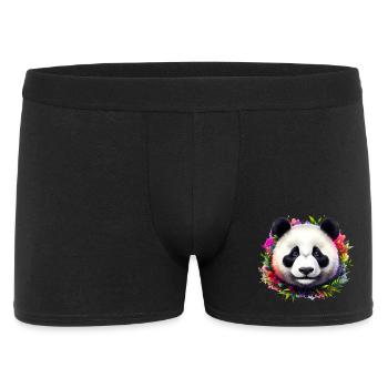 Panda - Männer Boxer Shorts - Schwarz - Vorne