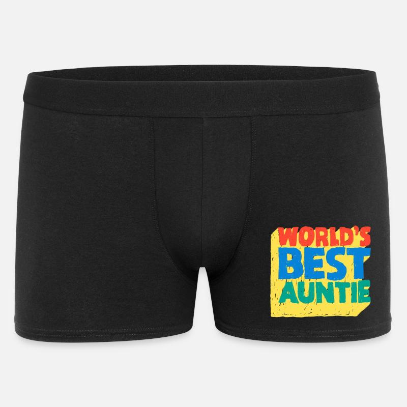 World's Best Auntie Pop-Design - Männer Boxer Shorts - Schwarz