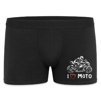 I love Moto - Superbike Motorrad Racing - Männer Boxer Shorts - Schwarz - Vorne