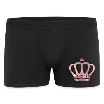 Krone, chic, rose-gold personalisierbar - Männer Boxer Shorts - Schwarz - Vorne