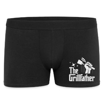 Der Grillmeister Motiv Vater Tag Meister Grill  - Männer Boxer Shorts - Schwarz - Vorne