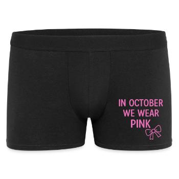 En octobre, nous portons du rose pour sensibiliser au cancer du sein - Boxer Homme - noir - Devant