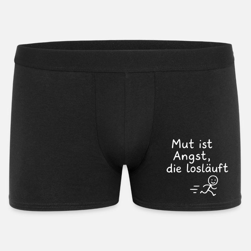 Mut ist Angst Losläufer Motiv - Männer Boxer Shorts - Schwarz