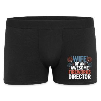 Wife Of An Awesome Fireworks Director 4th Of July - Männer Boxer Shorts - Schwarz - Vorne