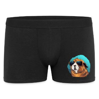 Cochon d’Inde décontracté avec lunettes de soleil - Boxer Homme - noir - Devant