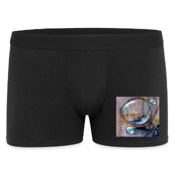 Sailing dream in the fog - Men's Boxer Shorts - black - Front