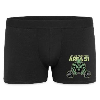 Lift Like You Are From Area 51 Alien - Männer Boxer Shorts - Schwarz - Vorne