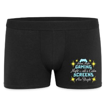 Silent Night Gaming Night All Calm Screens Bright - Men's Boxer Shorts - black - Front