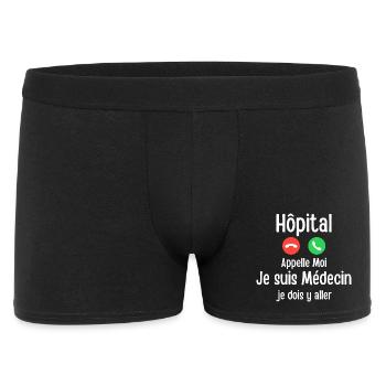 Krankenhaus Rufen Sie mich an Ich bin Arzt Ich muss gehen - Männer Boxer Shorts - Schwarz - Vorne