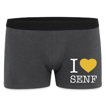 I love Senf - Männer Boxer Shorts - Anthrazit - Vorne