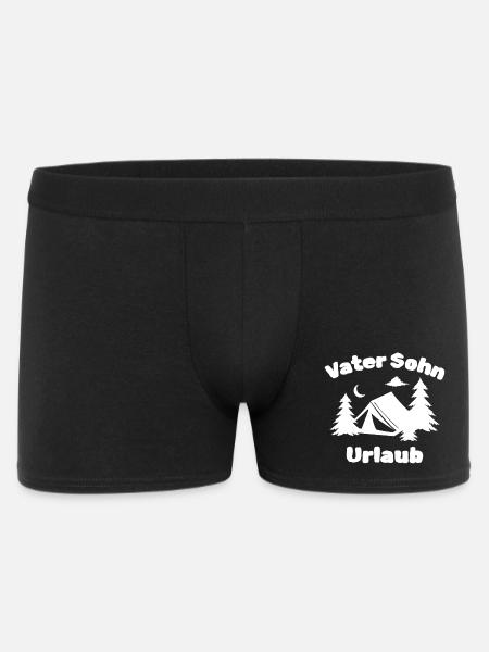 Vater Sohn Urlaub Camping - Männer Boxer Shorts - Schwarz