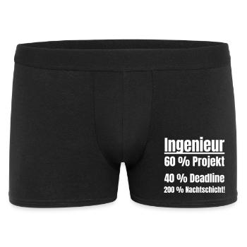 Engineer Life: Project, Deadline, Night Shift. - Men's Boxer Shorts - black - Front
