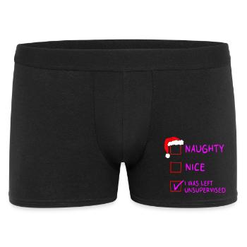 Naughty Nice – I Was Left Unsupervised Christmas - Men's Boxer Shorts - black - Front