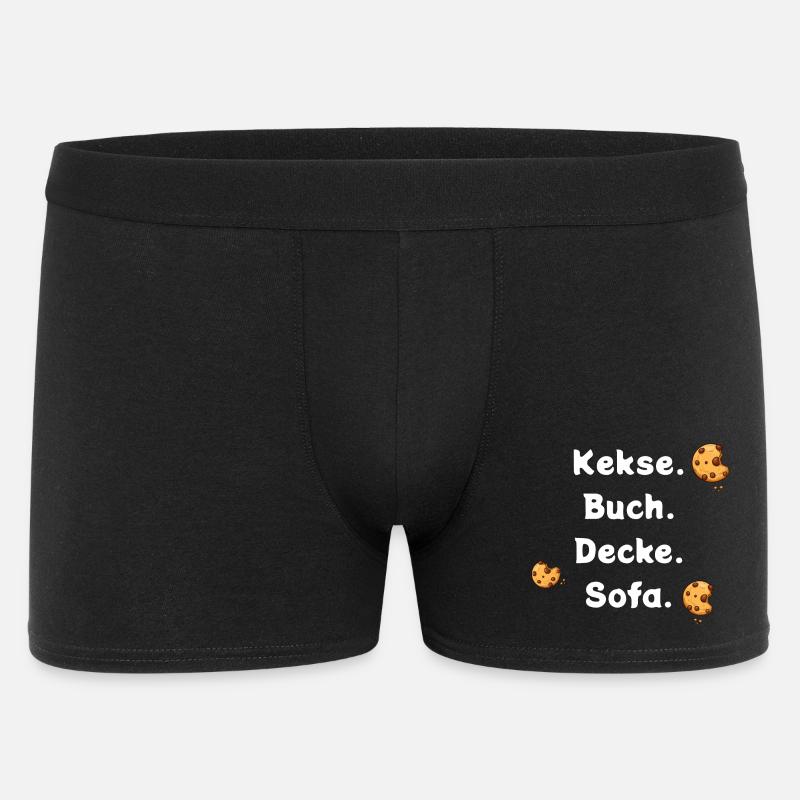 Biscuits. Book. Ceiling. Sofa. - Men's Boxer Shorts - black