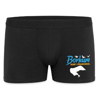 Nordsee Urlaub BORKUM MEINE LIEBLINGSINSEL Lustig - Männer Boxer Shorts - Schwarz - Vorne