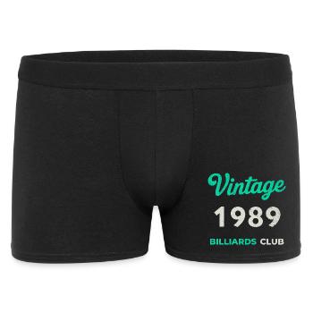 Vintage 1989 – Billiards Club Retro Year of Birth - Men's Boxer Shorts - black - Front
