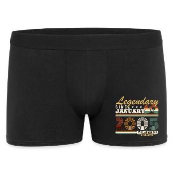 January 2005 Vintage Retro Birthday Gift - Men's Boxer Shorts - black - Front