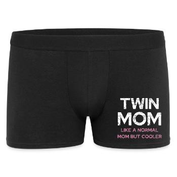 Zwillingsmama – cooler als normale Mama - Männer Boxer Shorts - Schwarz - Vorne