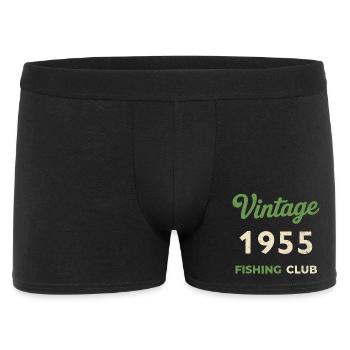 Vintage 1955 – Fishing Club Retro Birth Year - Men's Boxer Shorts - black - Front
