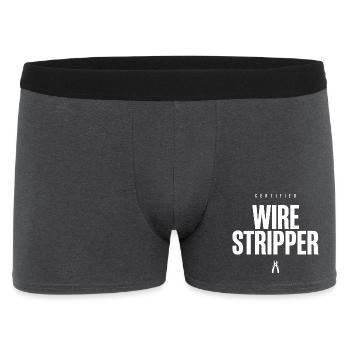 Décapage de fils certifié, Électricien drôle Humour - Boxer Homme - charbon - Devant