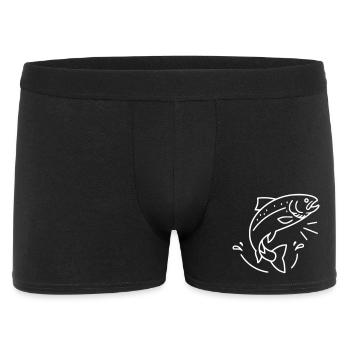 Springende Forelle Fisch Angeln Action - Männer Boxer Shorts - Schwarz - Vorne