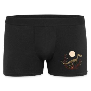 Boho T-Rex Skeleton with Moon & Floral Lines - Men's Boxer Shorts - black - Front