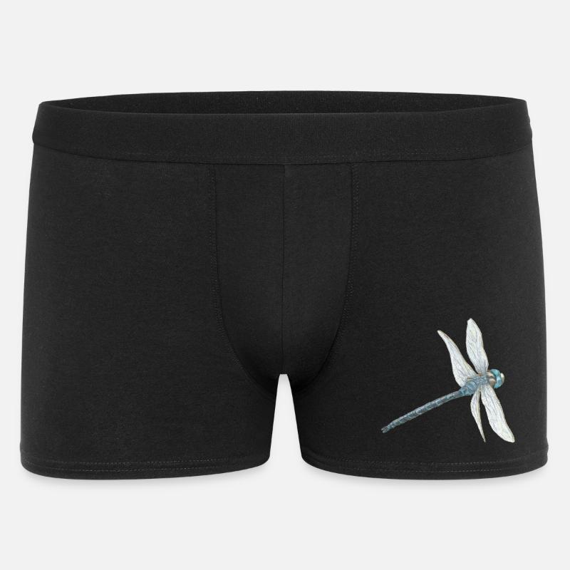 Blaugrüne Libelle Illustration - Männer Boxer Shorts - Schwarz