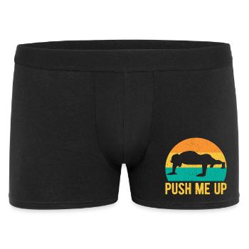 Fitness Fanatics Push Me Up Calisthenics Gym - Männer Boxer Shorts - Schwarz - Vorne